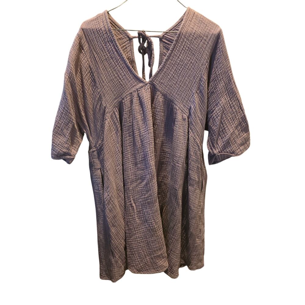 Newbury‎ Kustom Short Sleeve Top S Womens Purple V Front V Back Flowy